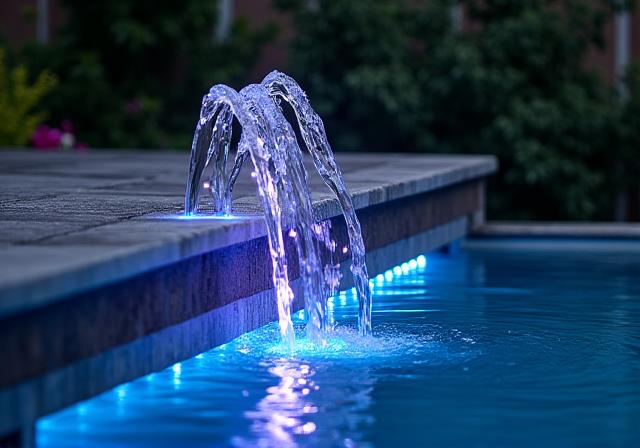 Fuente moderna con iluminación LED