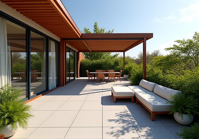 Terraza multifuncional con pérgola
